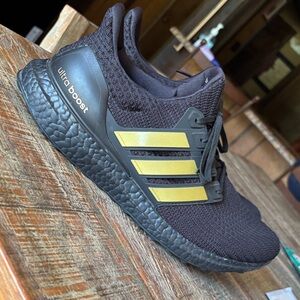 Adidas Ultra Boost Men's Black with Gold Stripes